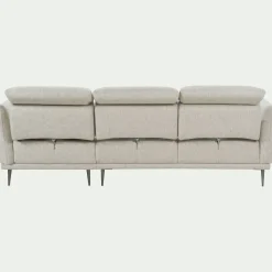 Canapé d'angle droit fixe en tissu avec fonction avance-recul - beige roucas