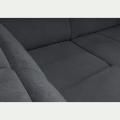 Canapé d'angle gauche convertible avec coffre en tissu doux - bleu calabrun