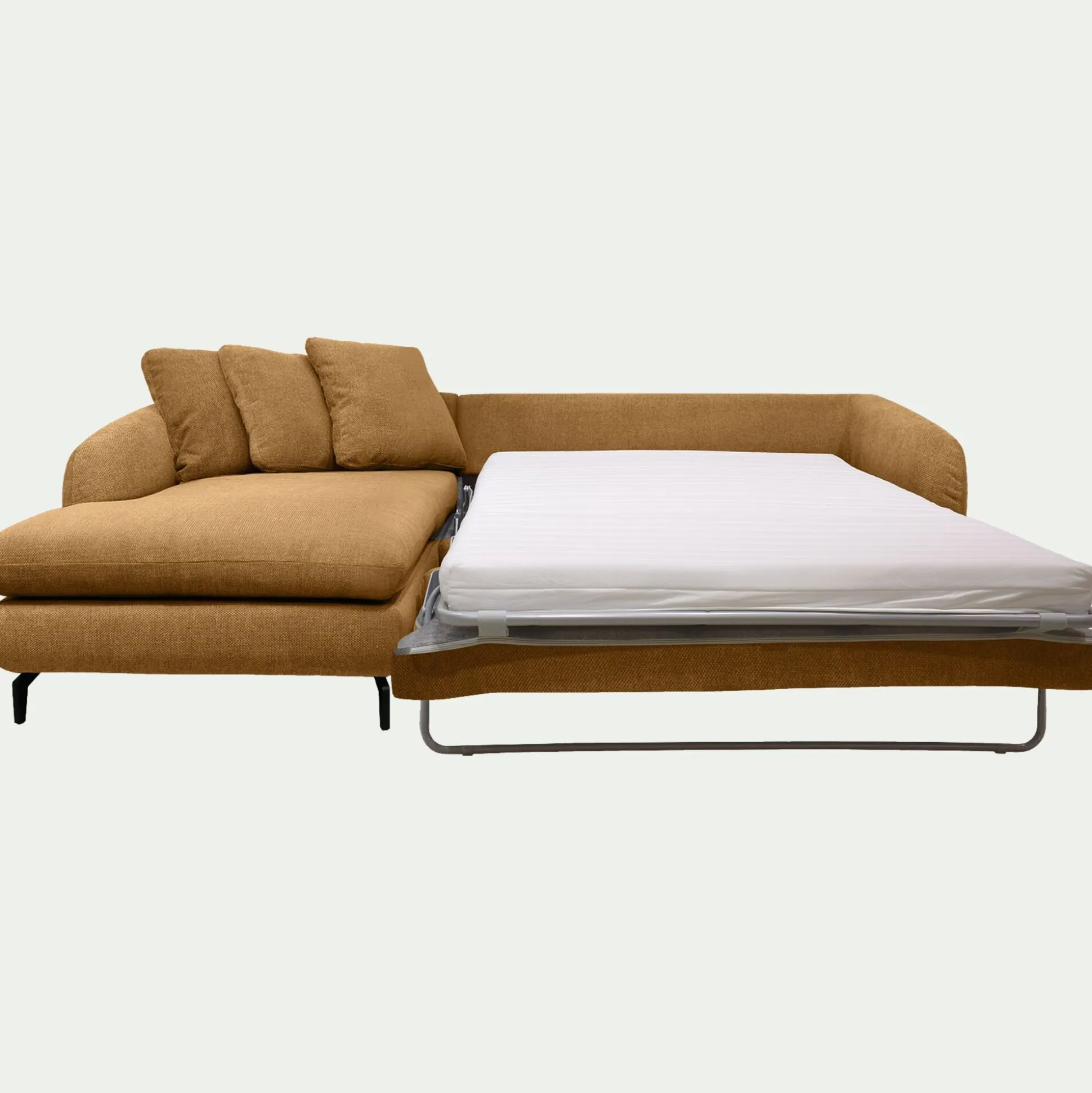 Canapé d'angle gauche convertible en tissu silent - bronze