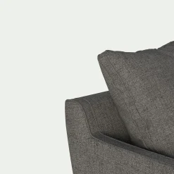 Canapé d'angle gauche convertible en tissu joint - gris restanque
