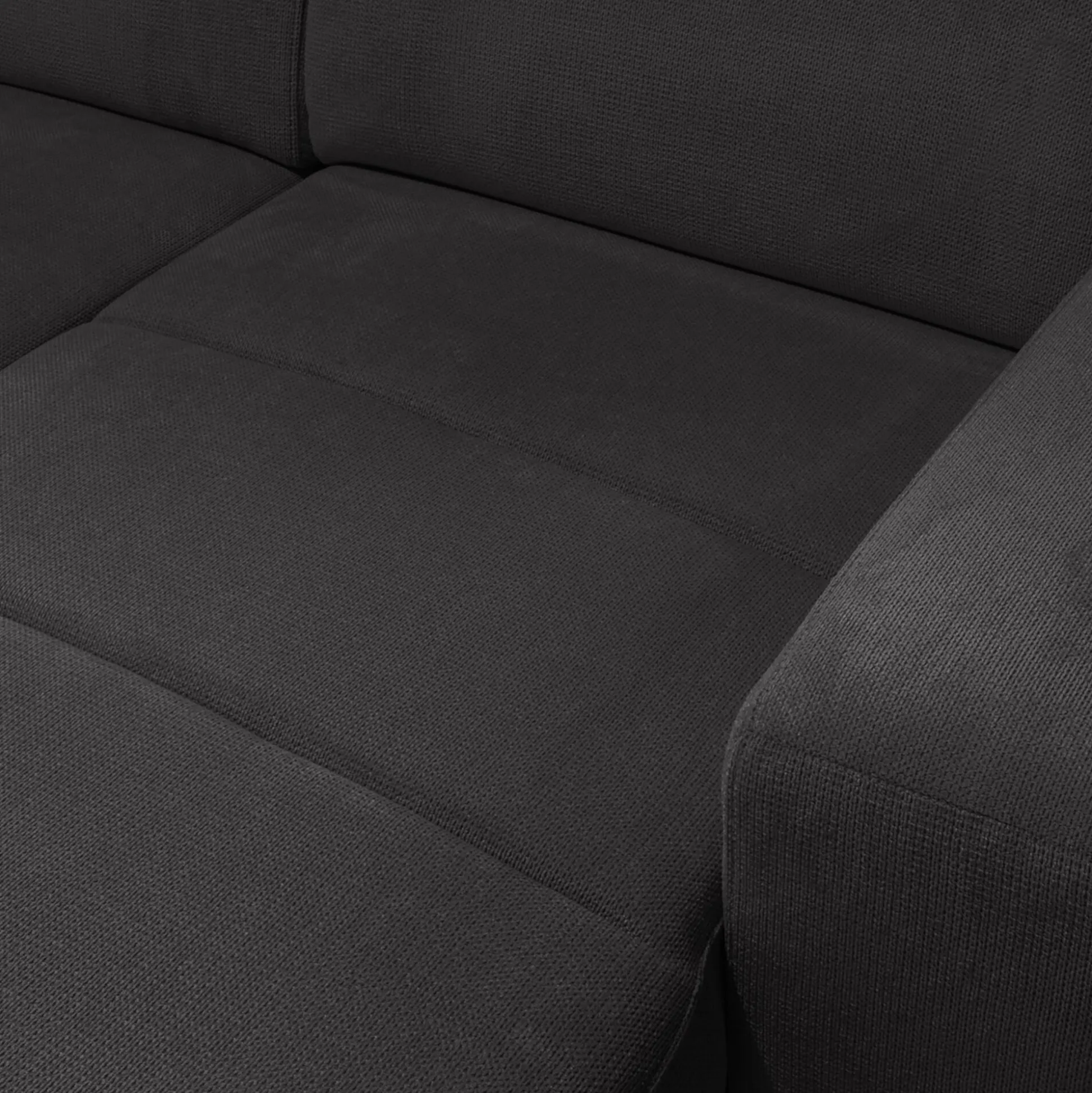 Canapé d'angle gauche convertible avec coffre en tissu doux - gris ardoise