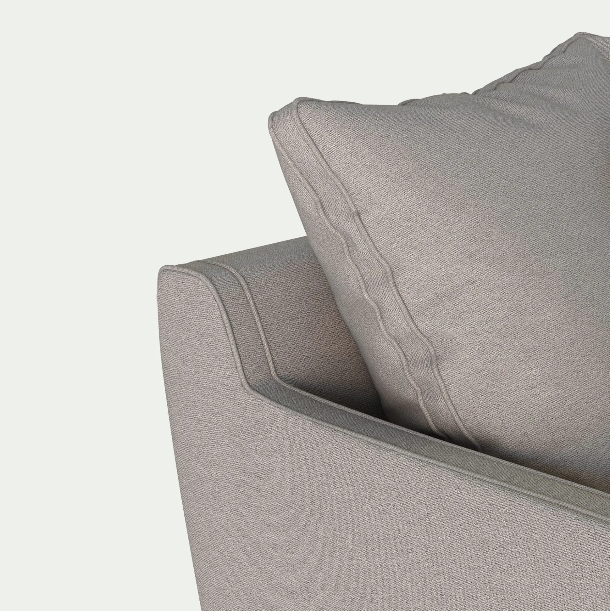 Canapé d'angle gauche fixe en tissu joint - gris borie