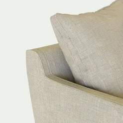 Canapé d'angle gauche fixe en tissu mixte - beige alpilles