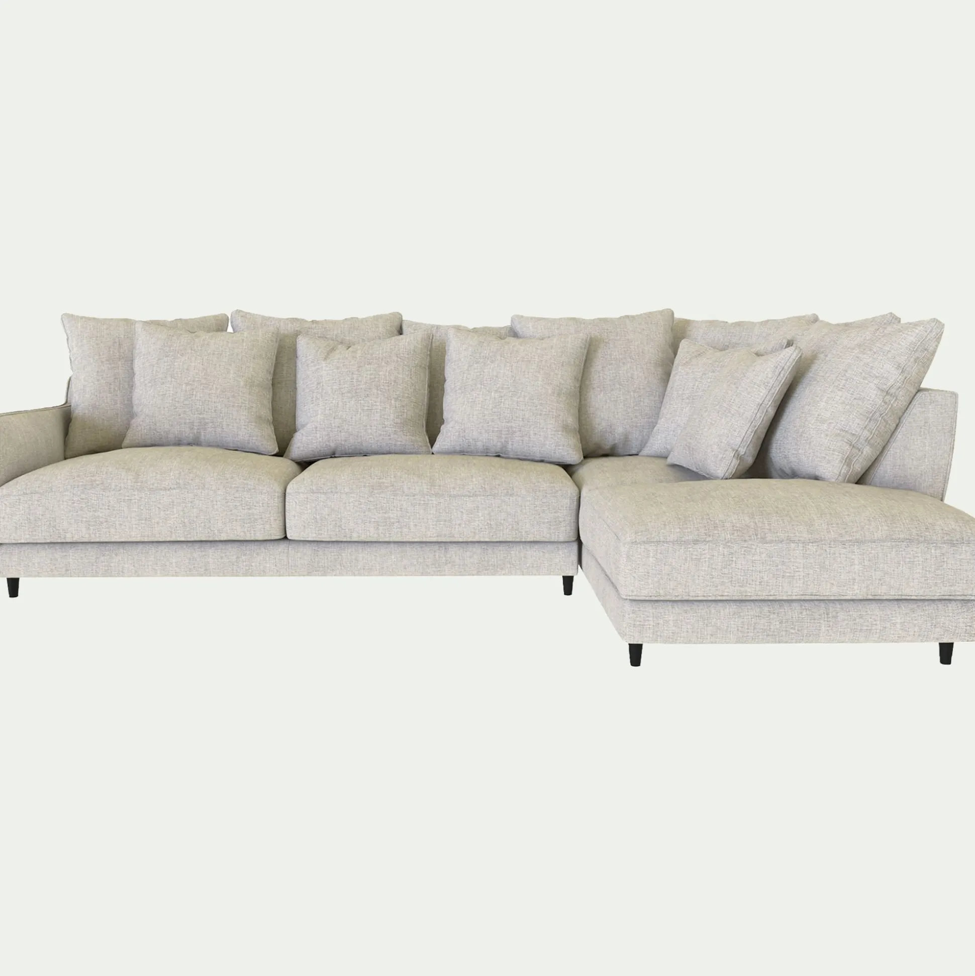Canapé d'angle gauche fixe en tissu monclar - beige roucas