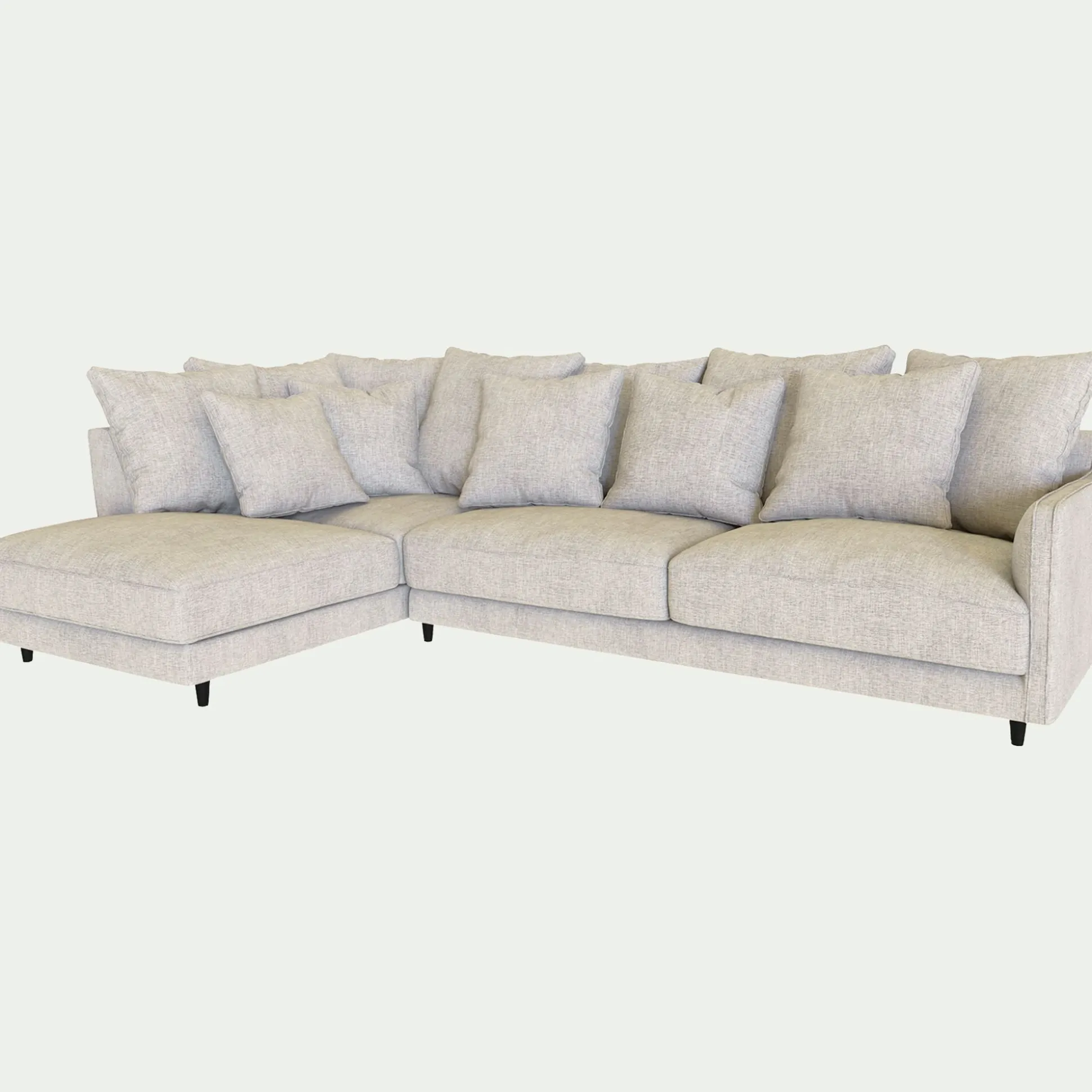 Canapé d'angle gauche fixe en tissu monclar - beige roucas