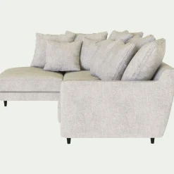 Canapé d'angle gauche fixe en tissu monclar - beige roucas