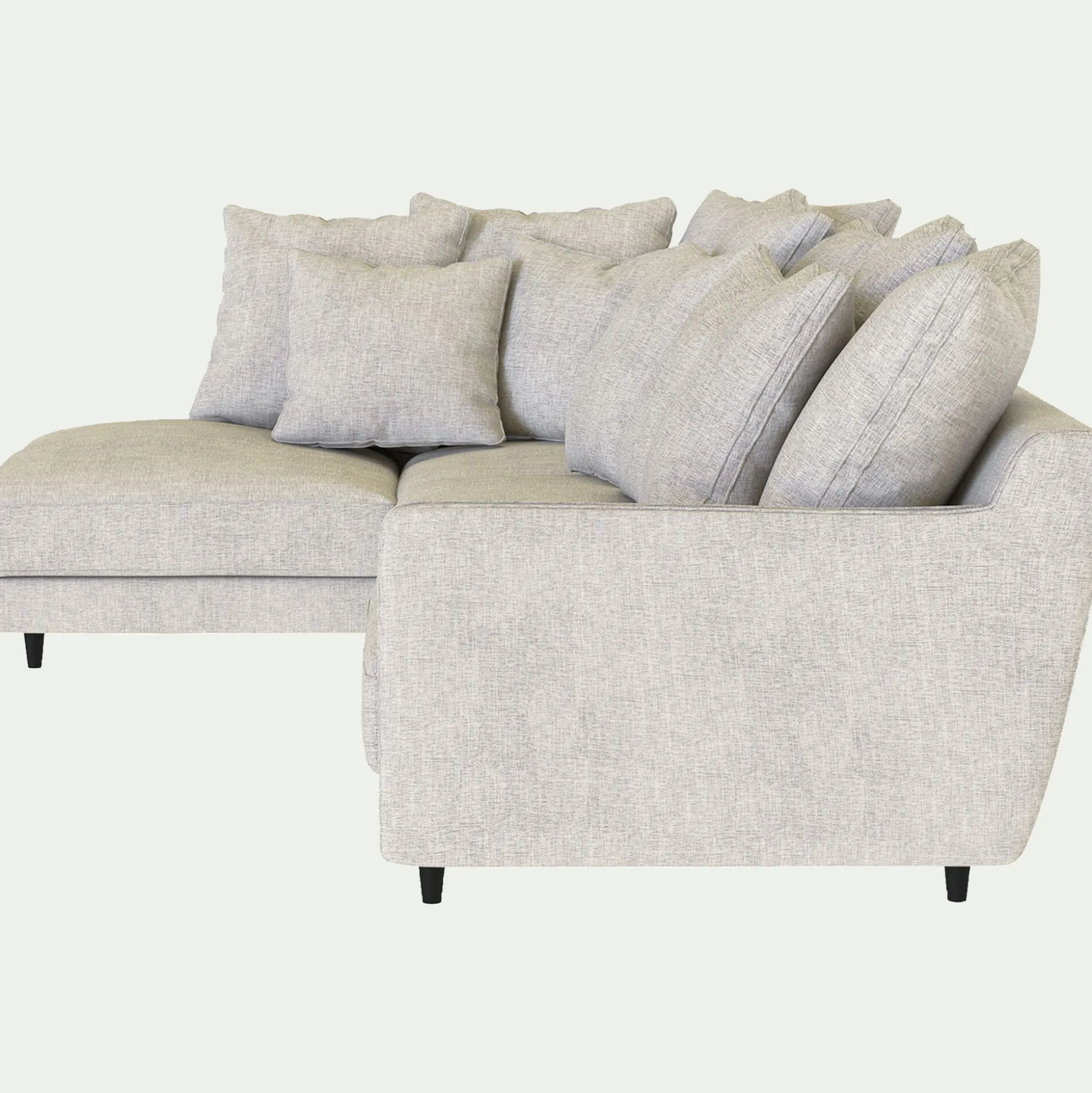 Canapé d'angle gauche fixe en tissu monclar - beige roucas