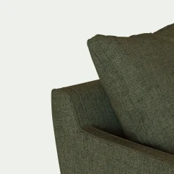 Canapé d'angle gauche fixe en tissu joint - vert cèdre