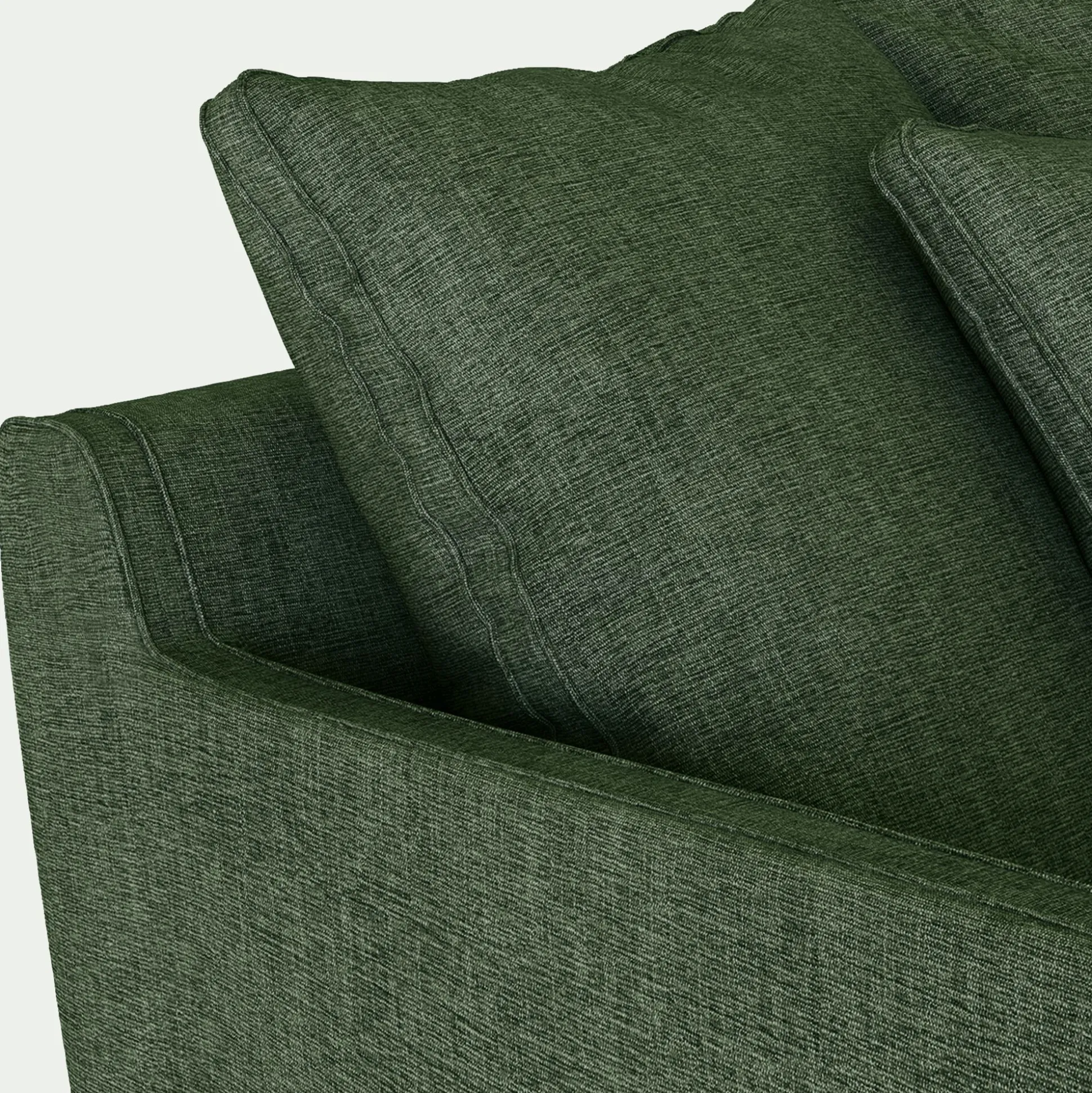 Canapé d'angle gauche fixe en tissu monclar - vert cèdre