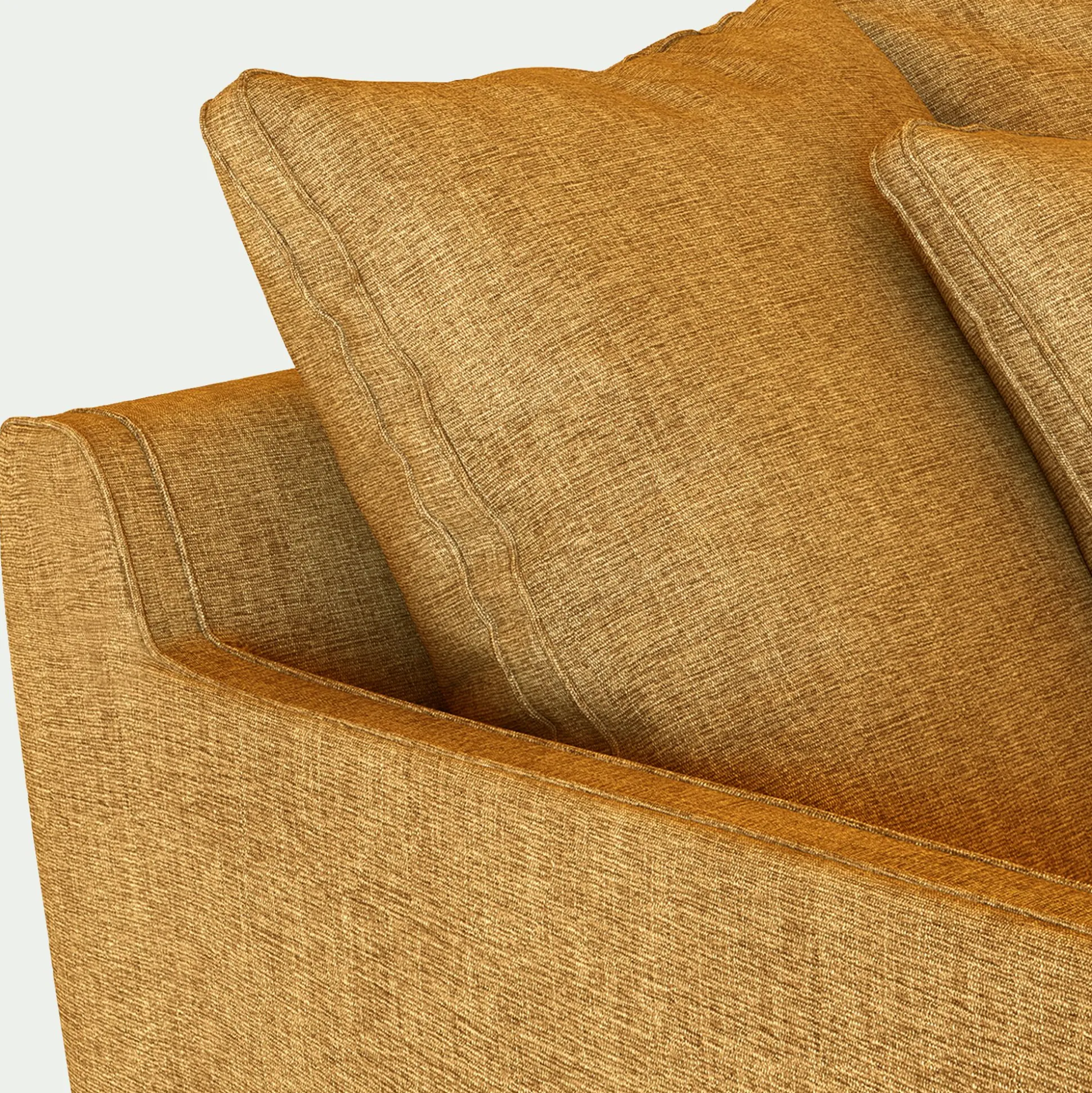 Canapé d'angle gauche fixe en tissu monclar- jaune argan