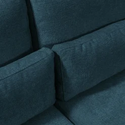 Canapé d'angle méridienne droite fixe en tissu Genesis - bleu