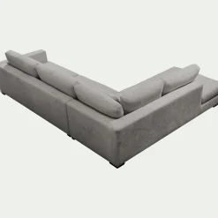 Canapé d'angle méridienne gauche fixe en tissu Genesis - gris