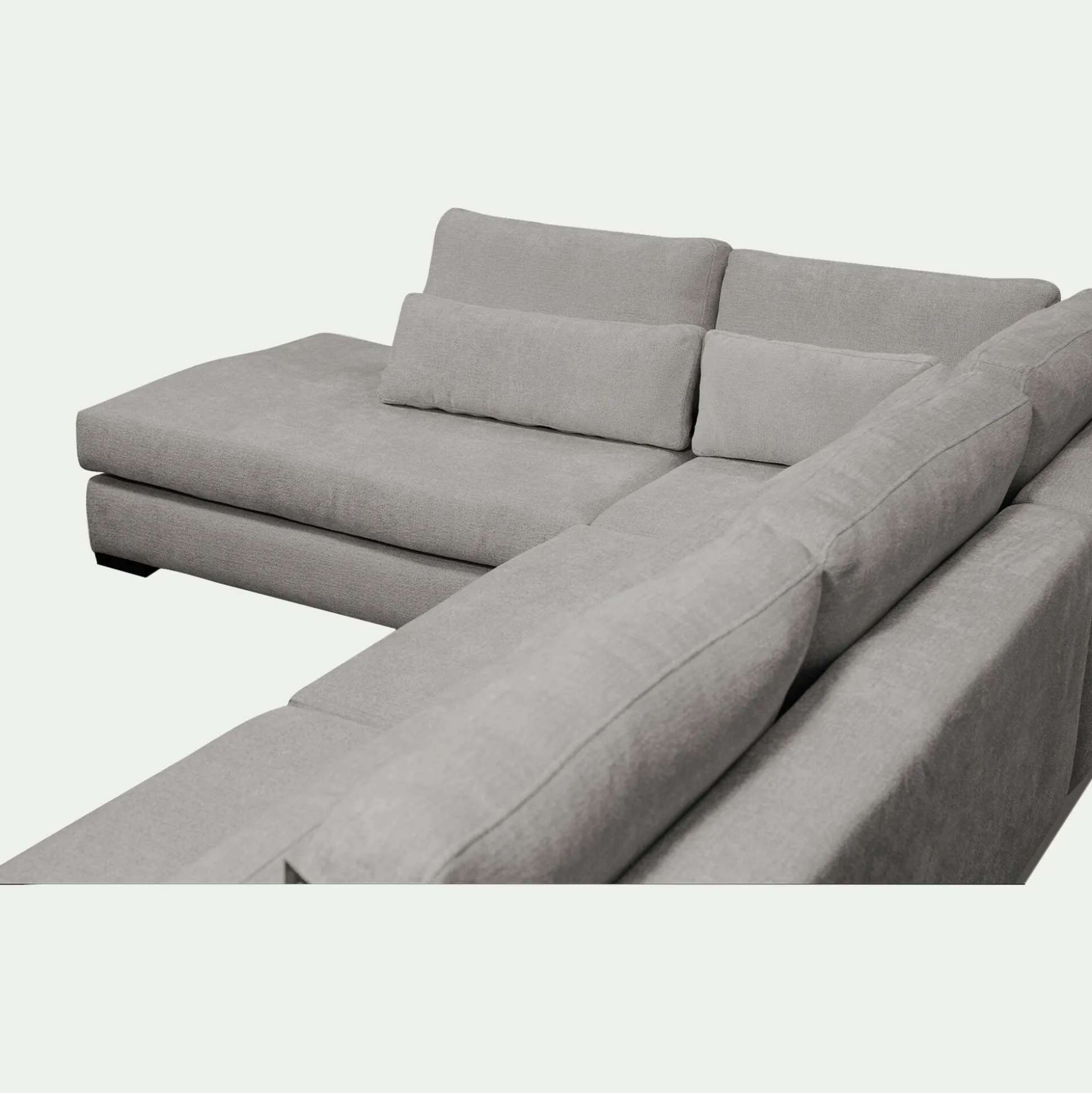 Canapé d'angle méridienne gauche fixe en tissu Genesis - gris