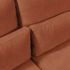 Canapé d'angle méridienne gauche fixe en tissu Genesis - brun rustrel