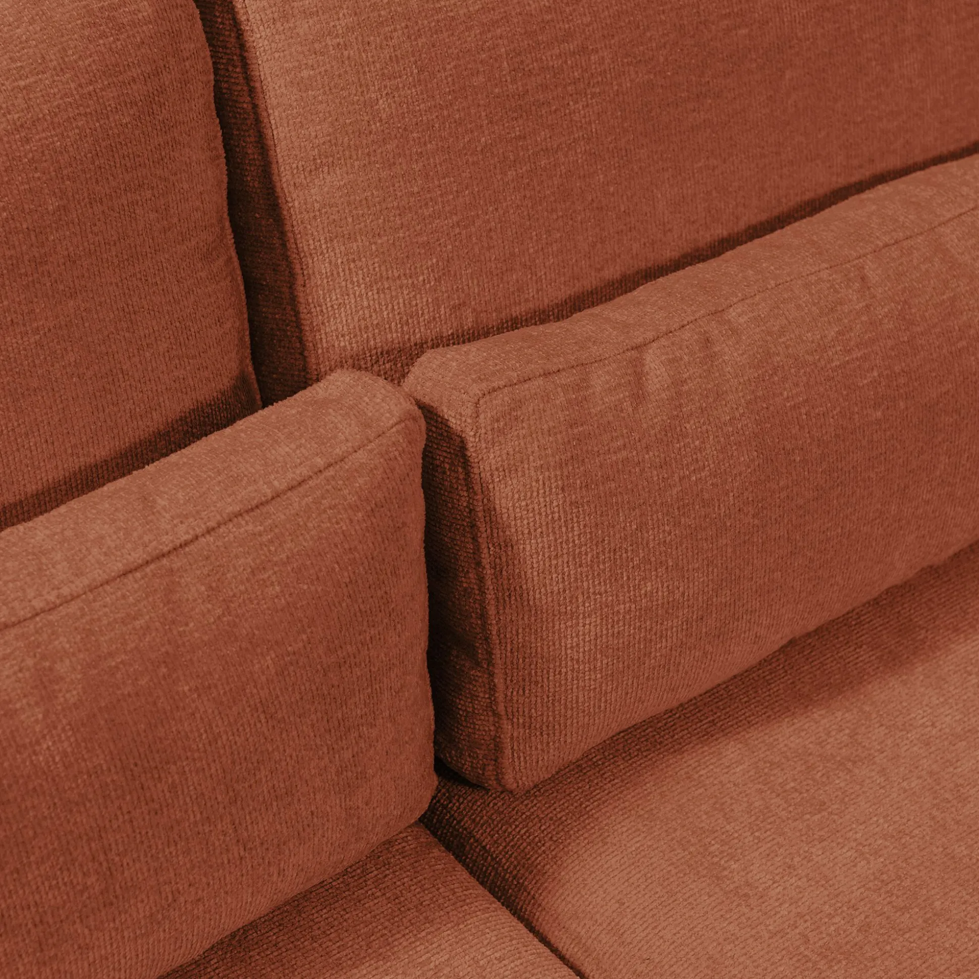 Canapé d'angle méridienne gauche fixe en tissu Genesis - brun rustrel