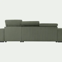 Canapé d'angle réversible convertible en tissu castello - vert cèdre