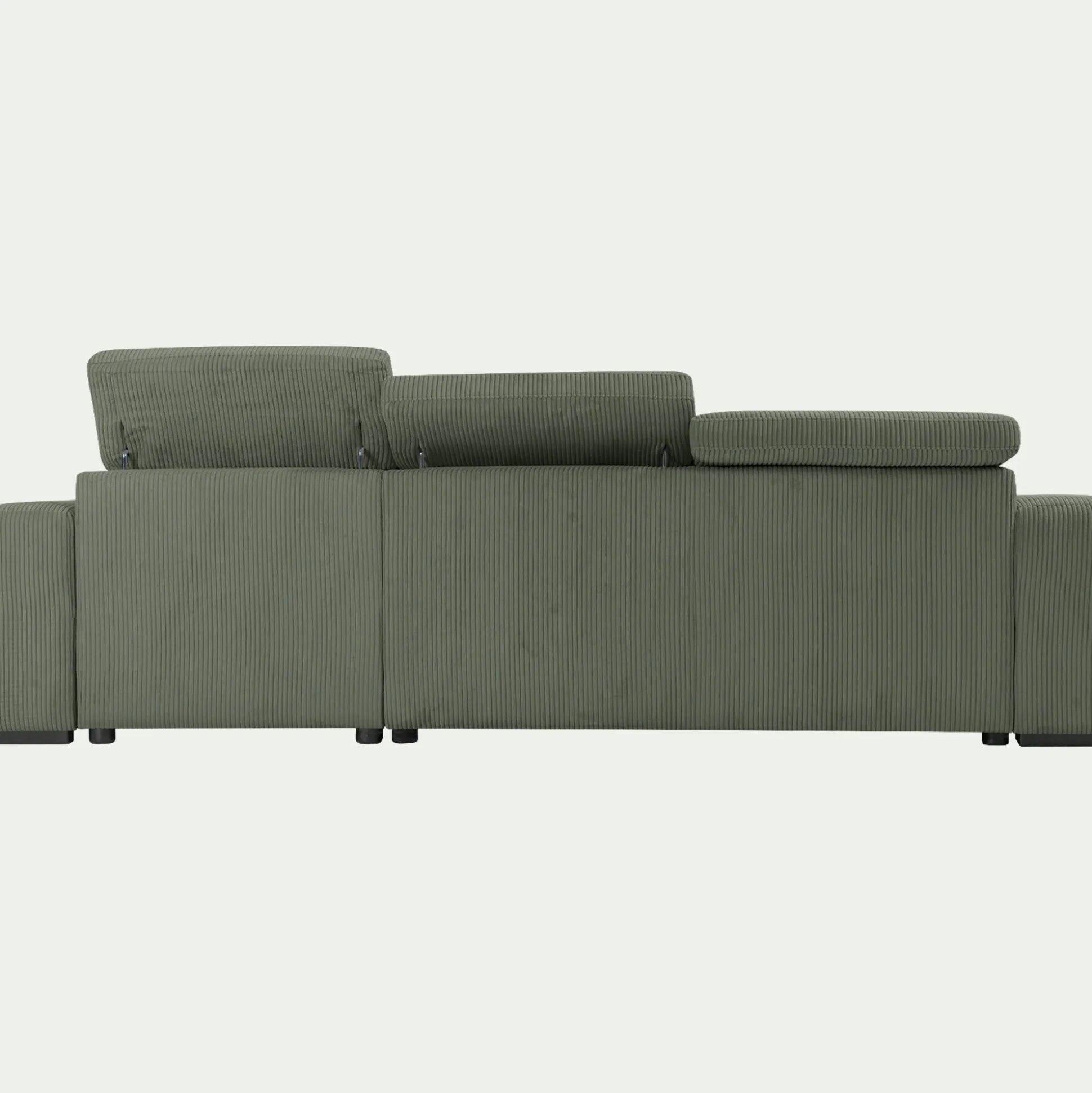 Canapé d'angle réversible convertible en tissu castello - vert cèdre