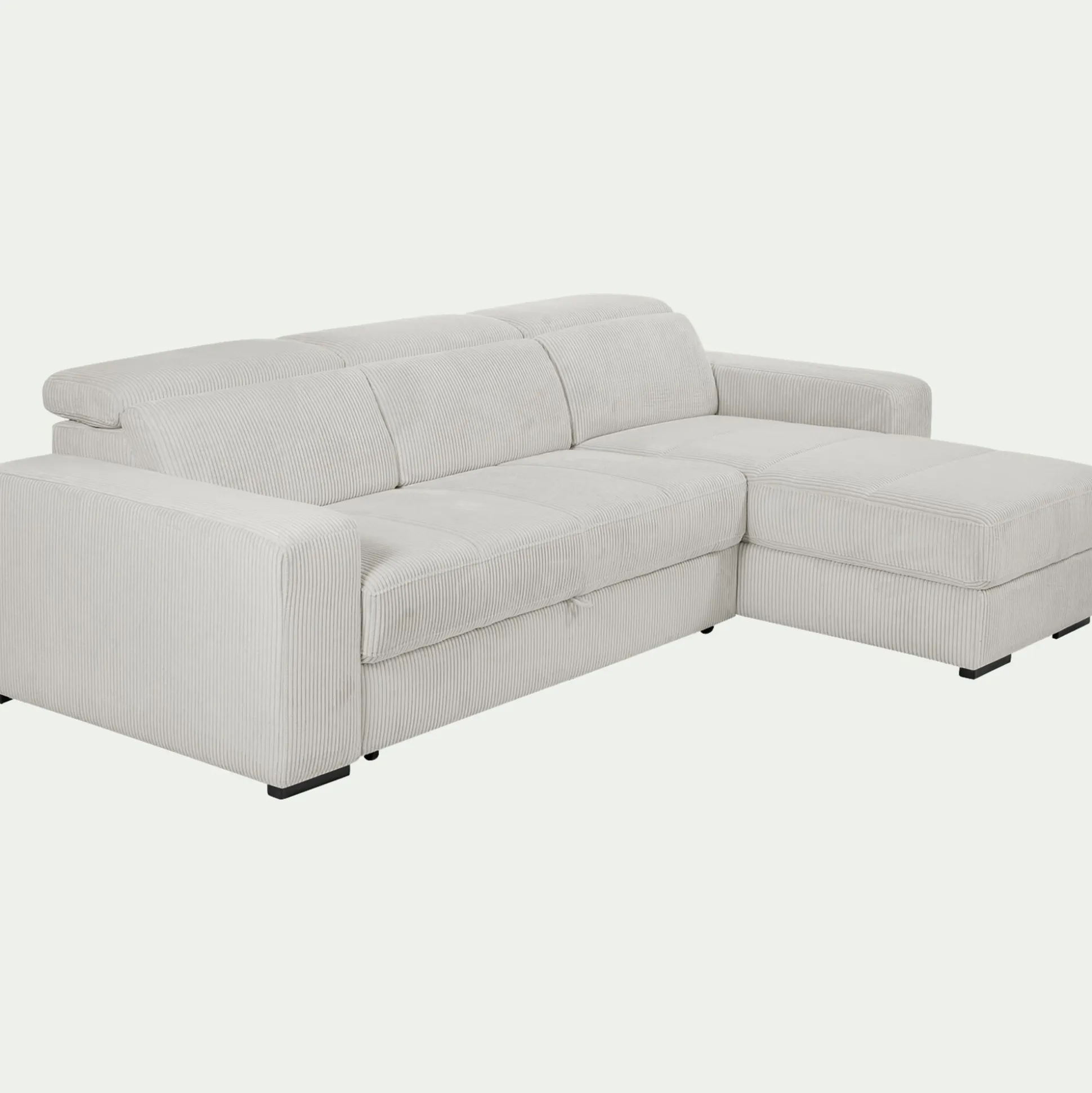 Canapé d'angle réversible convertible en tissu castello - beige roucas