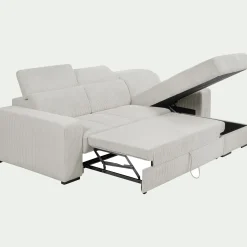 Canapé d'angle réversible convertible en tissu castello - beige roucas