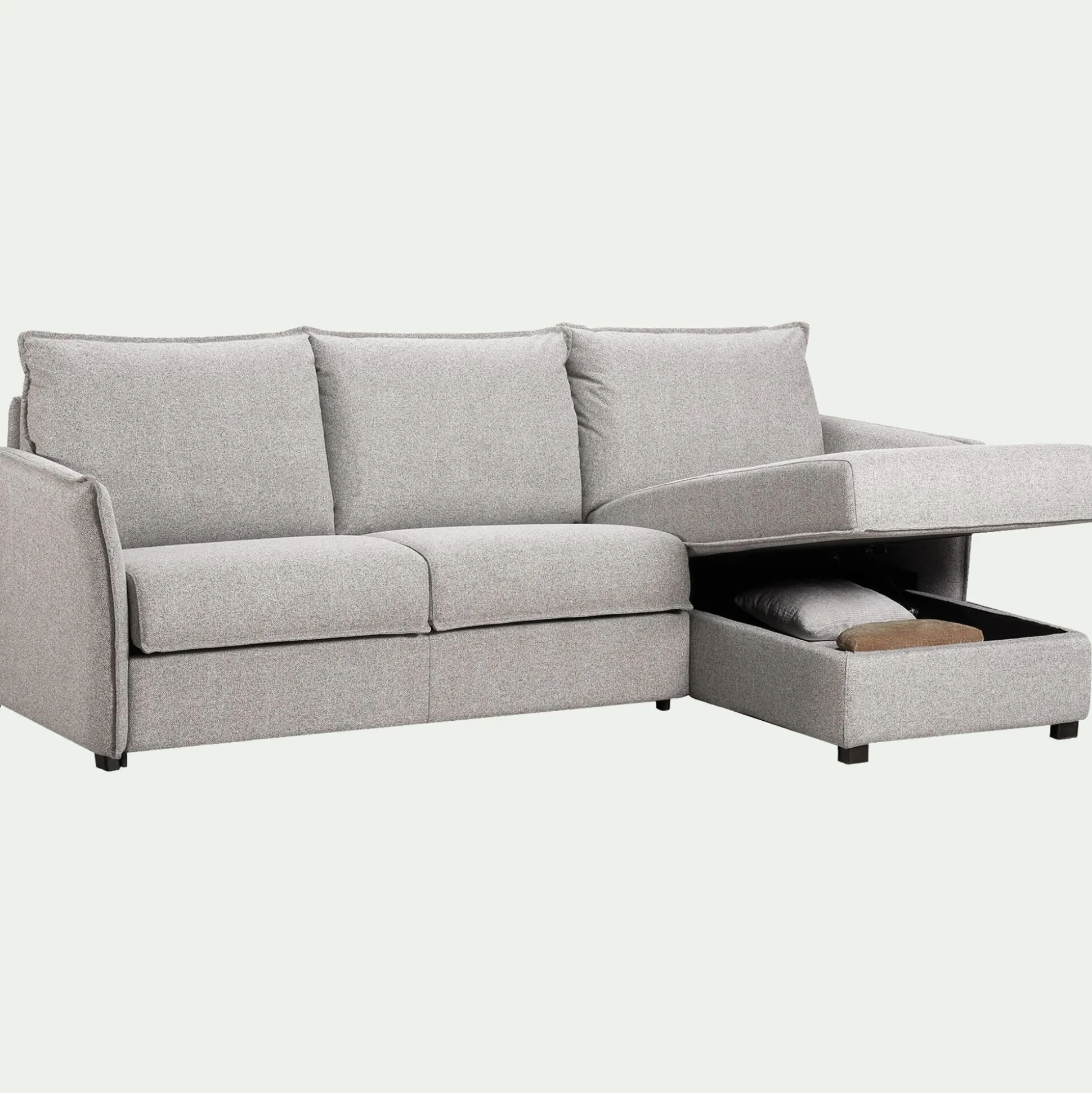 Canapé d'angle réversible convertible en tissu Sogno avec matelas densité 35kg/m3 - gris borie