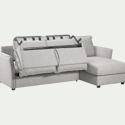 Canapé d'angle réversible convertible en tissu Sogno avec matelas densité 35kg/m3 - gris borie
