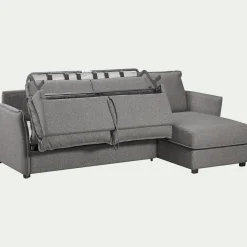 Canapé d'angle réversible convertible en tissu Sogno avec matelas densité 35kg/m3 - gris anthracite