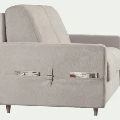 Canapé d'angle réversible convertible en tissu Stella matelas densité 25kg/m3 - beige roucas