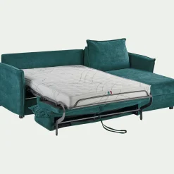 Canapé d'angle réversible convertible en tissu avec matelas densité 25kg/m3 - gris restanque