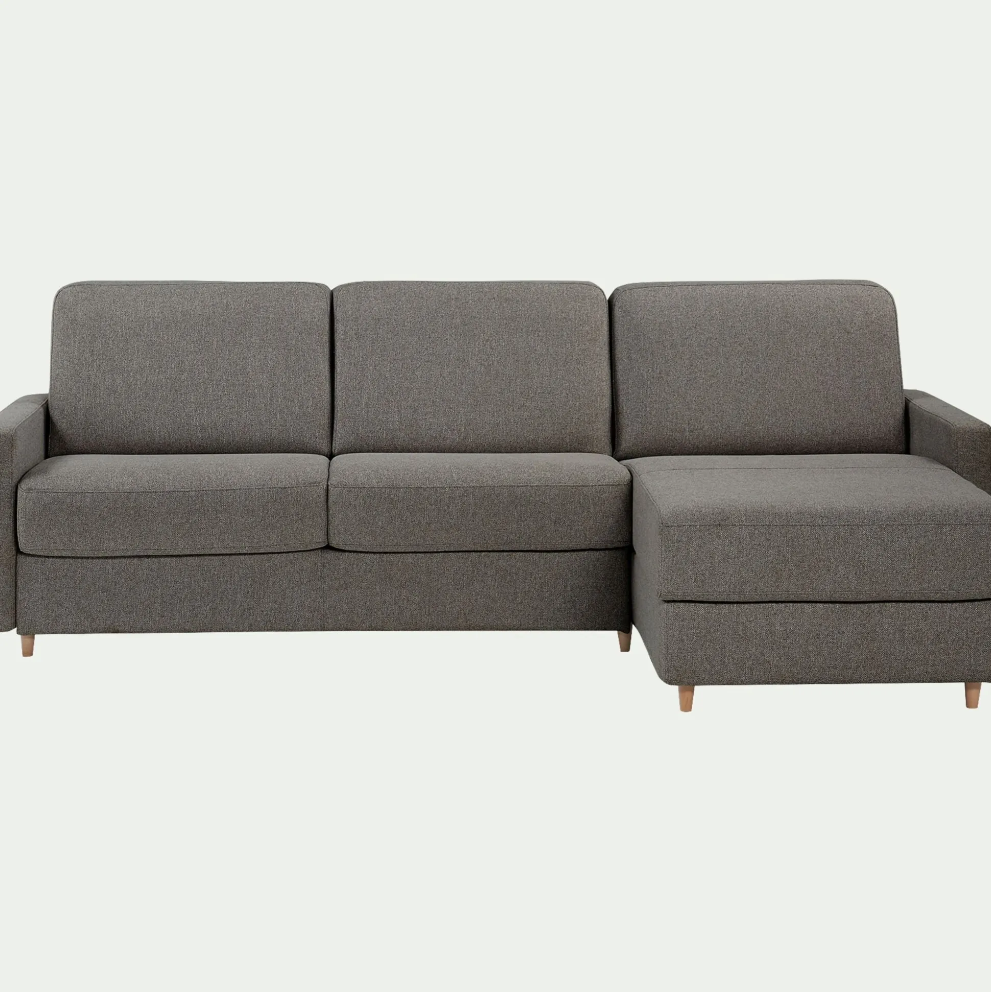 Canapé d'angle réversible convertible en tissu matelas densité 35kg/m3 - gris vésuve
