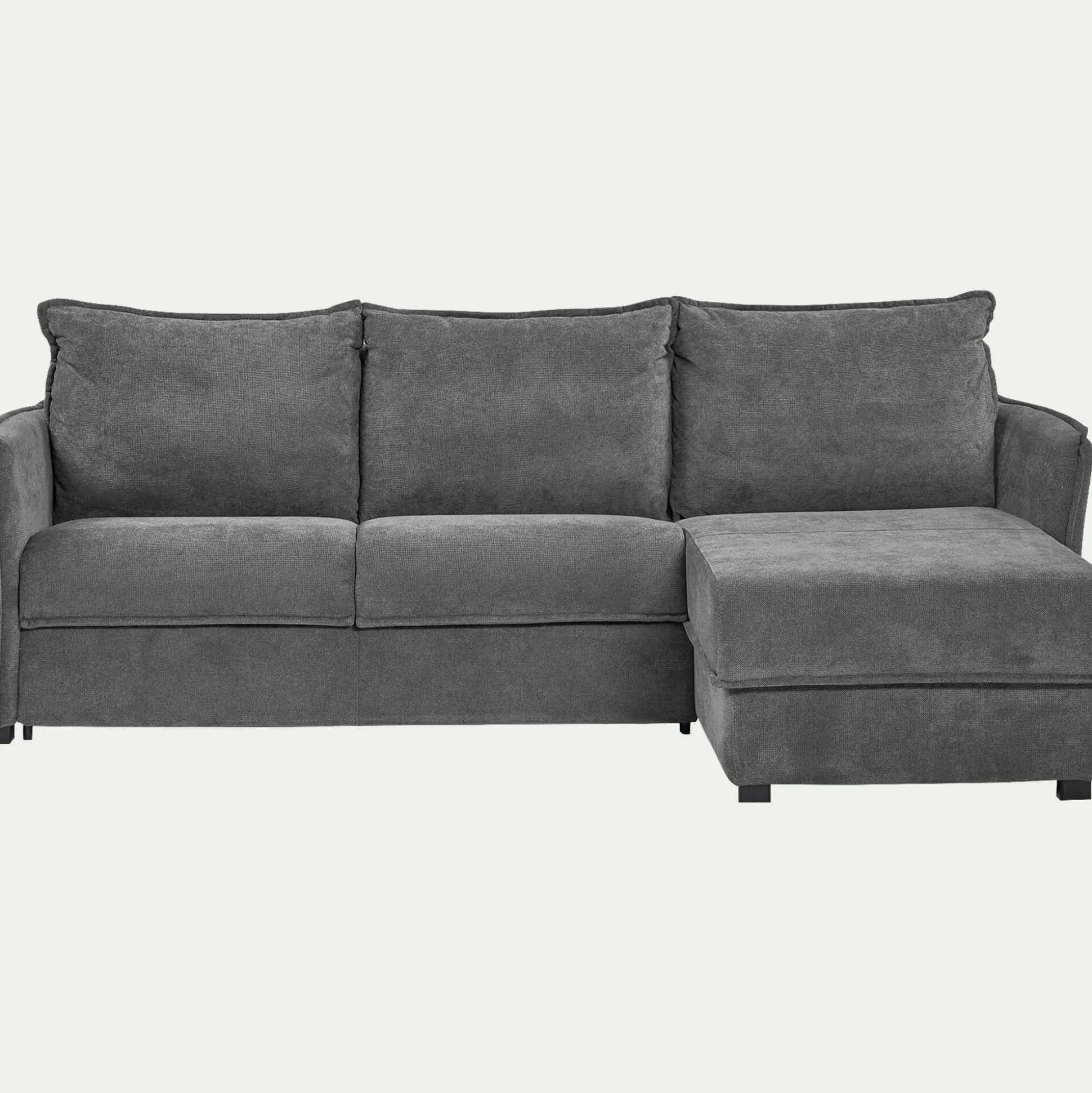 Canapé d'angle réversible convertible en tissu avec matelas densité 35kg/m3 - gris