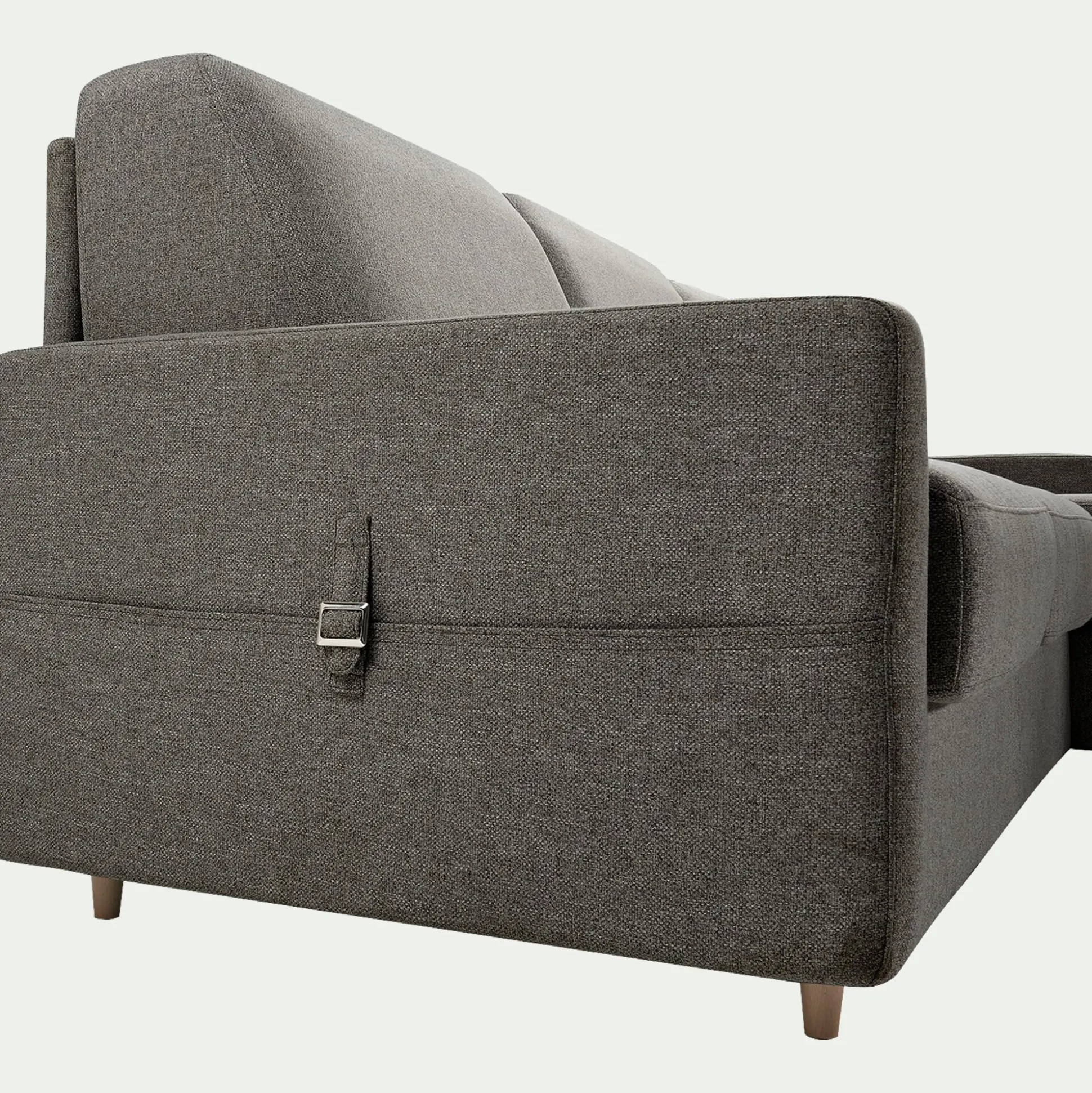 Canapé d'angle réversible convertible en tissu matelas densité 25kg/m3 - gris vésuve