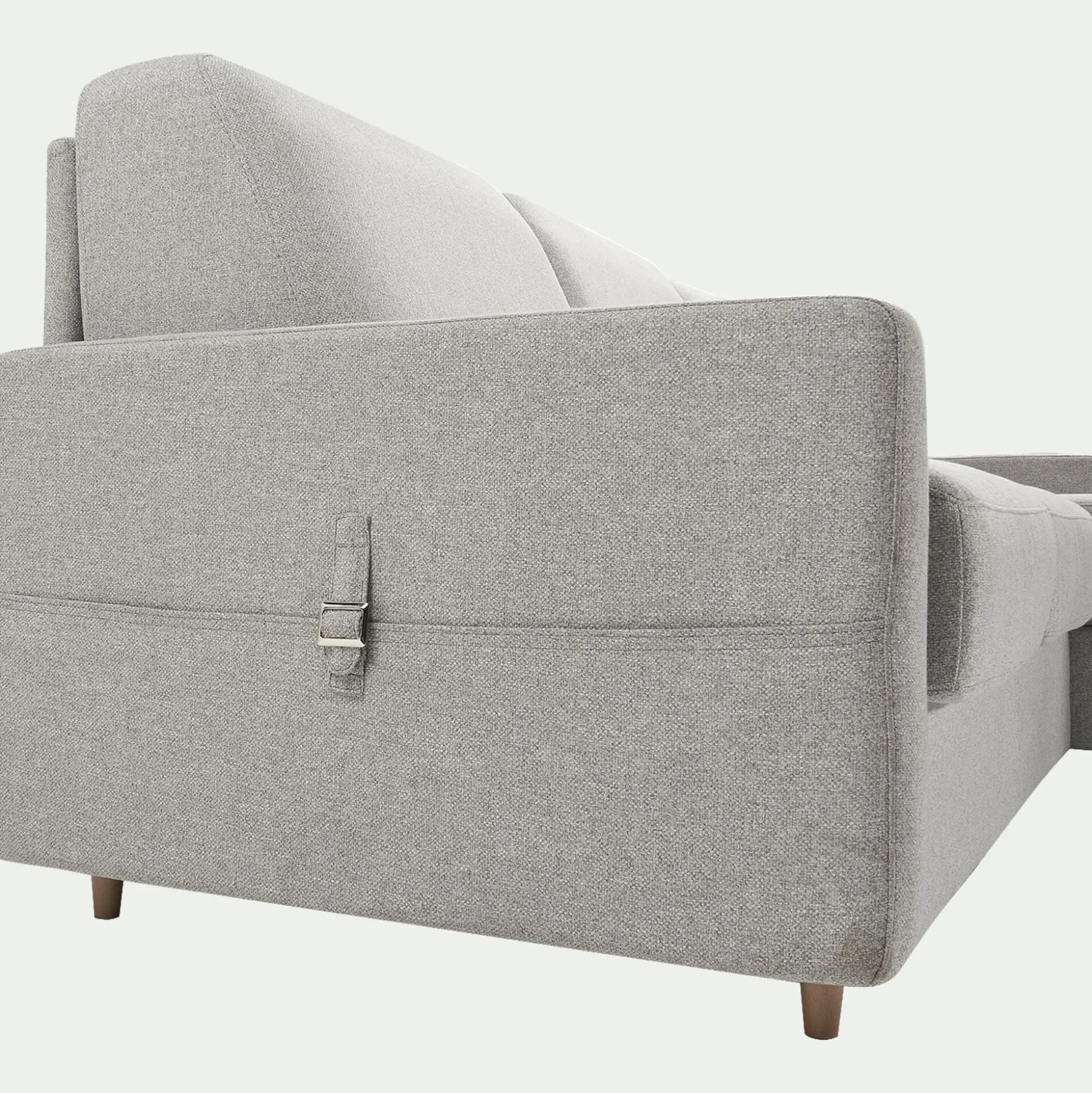 Canapé d'angle réversible convertible en tissu matelas densité 35kg/m3 - gris borie
