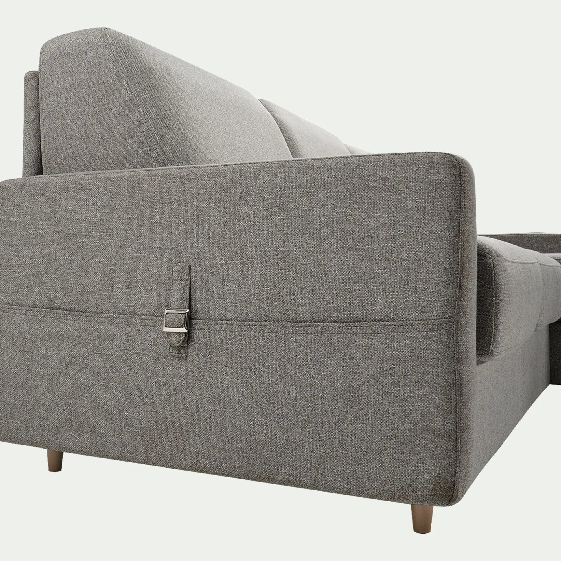 Canapé d'angle réversible convertible en tissu matelas densité 35kg/m3 - gris