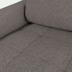 Canapé d'angle réversible convertible matelas Bultex en tissus pop avec accoudoirs 20cm - taupe