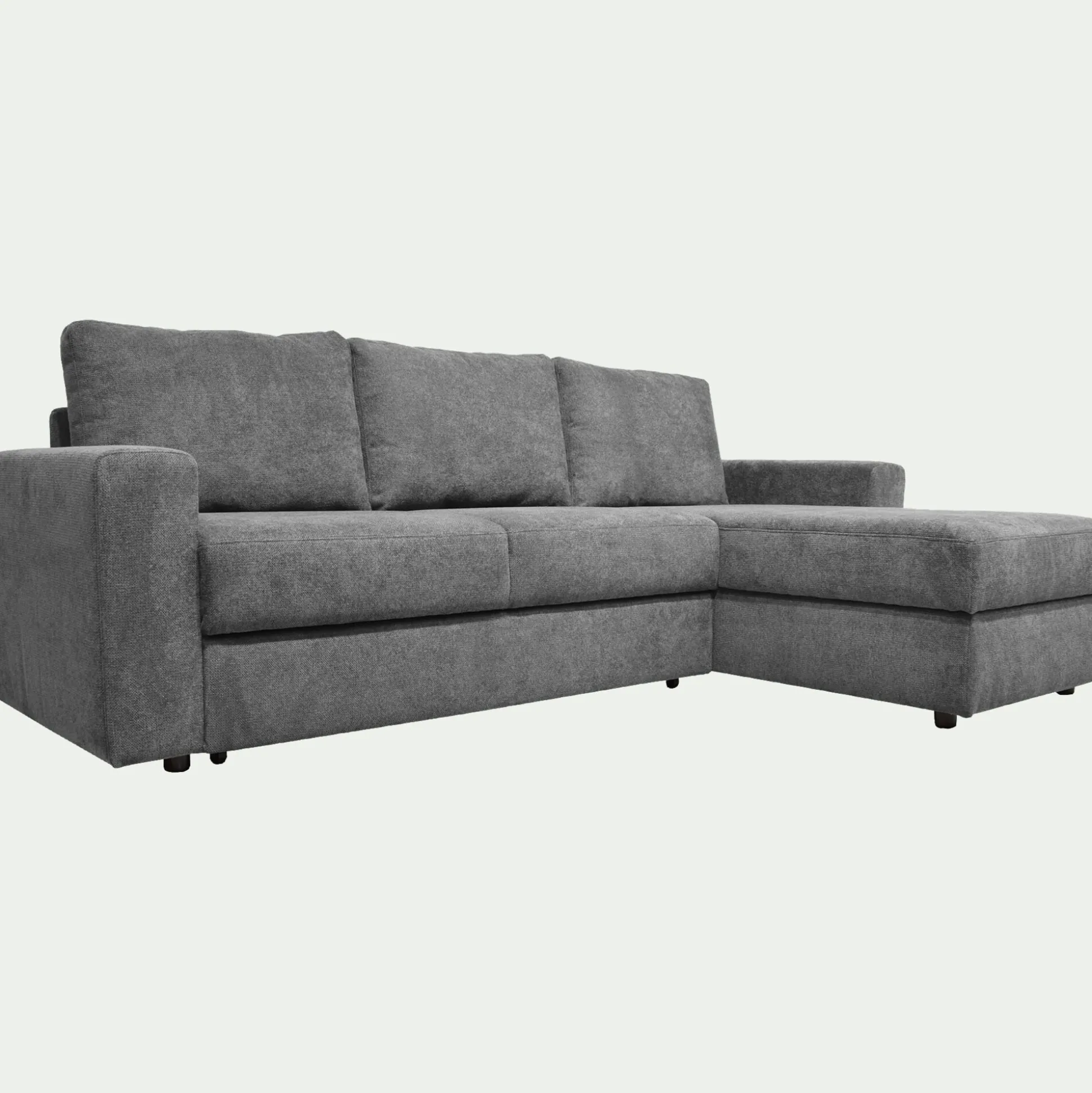 Canapé d'angle réversible convertible en tissu tramé - gris restanque