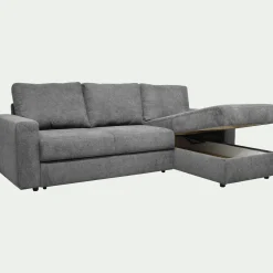 Canapé d'angle réversible convertible en tissu tramé - gris restanque