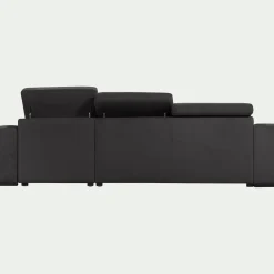 Canapé d'angle réversible convertible en tissu - gris ardoise