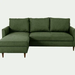 Canapé d'angle réversible fixe en tissu Loft - vert cèdre