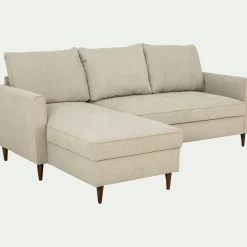 Canapé d'angle réversible fixe en tissu Loft - beige roucas