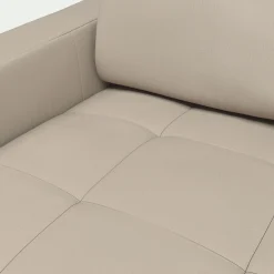 Canapé d'angle réversible fixe en cuir de buffle avec accoudoirs 20cm - beige