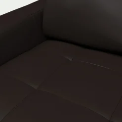 Canapé d'angle réversible fixe en cuir de buffle avec accoudoirs 20cm - marron