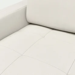 Canapé d'angle réversible fixe en cuir de buffle avec accoudoirs 15cm - blanc