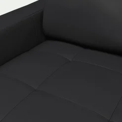 Canapé d'angle réversible fixe en cuir de buffle avec accoudoirs 15cm - brun terre d'ombre