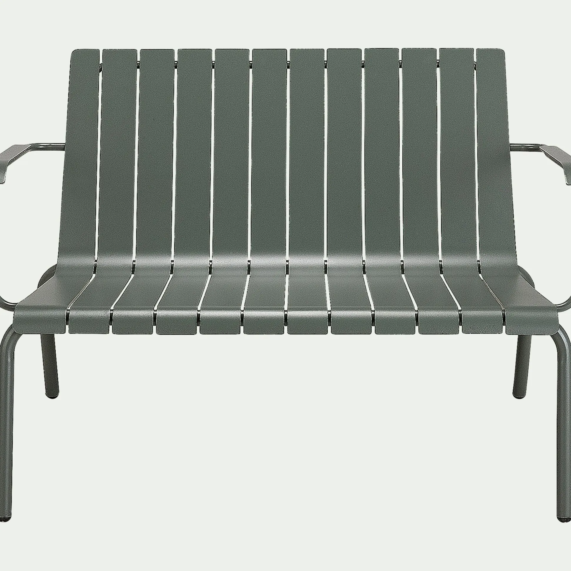 Canapé de jardin en aluminium - vert cèdre (2 places)