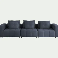 Canapé droit modulable en tissu Benjo - bleu marine