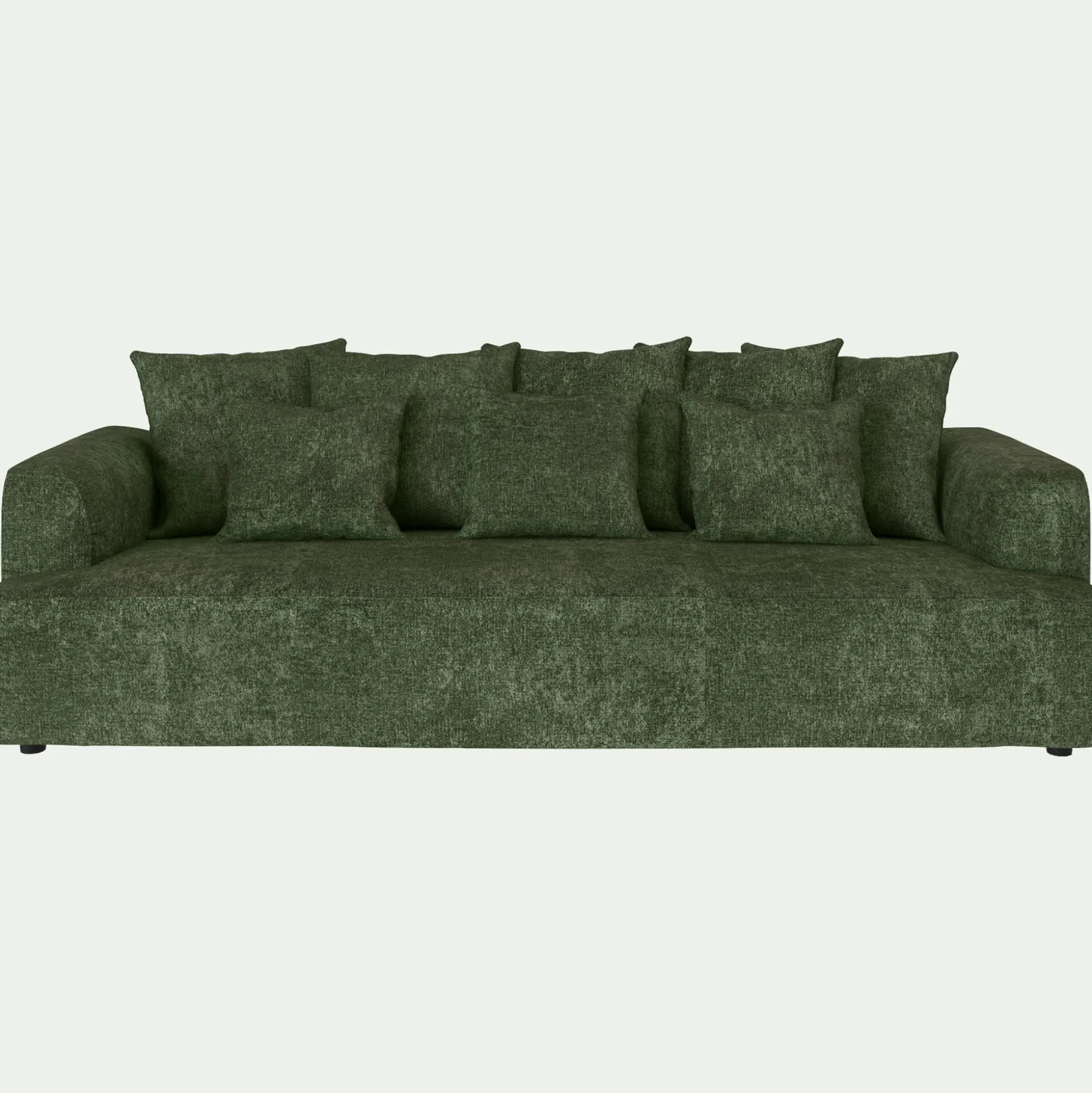 Canapé fixe 5 places en tissu - vert cèdre
