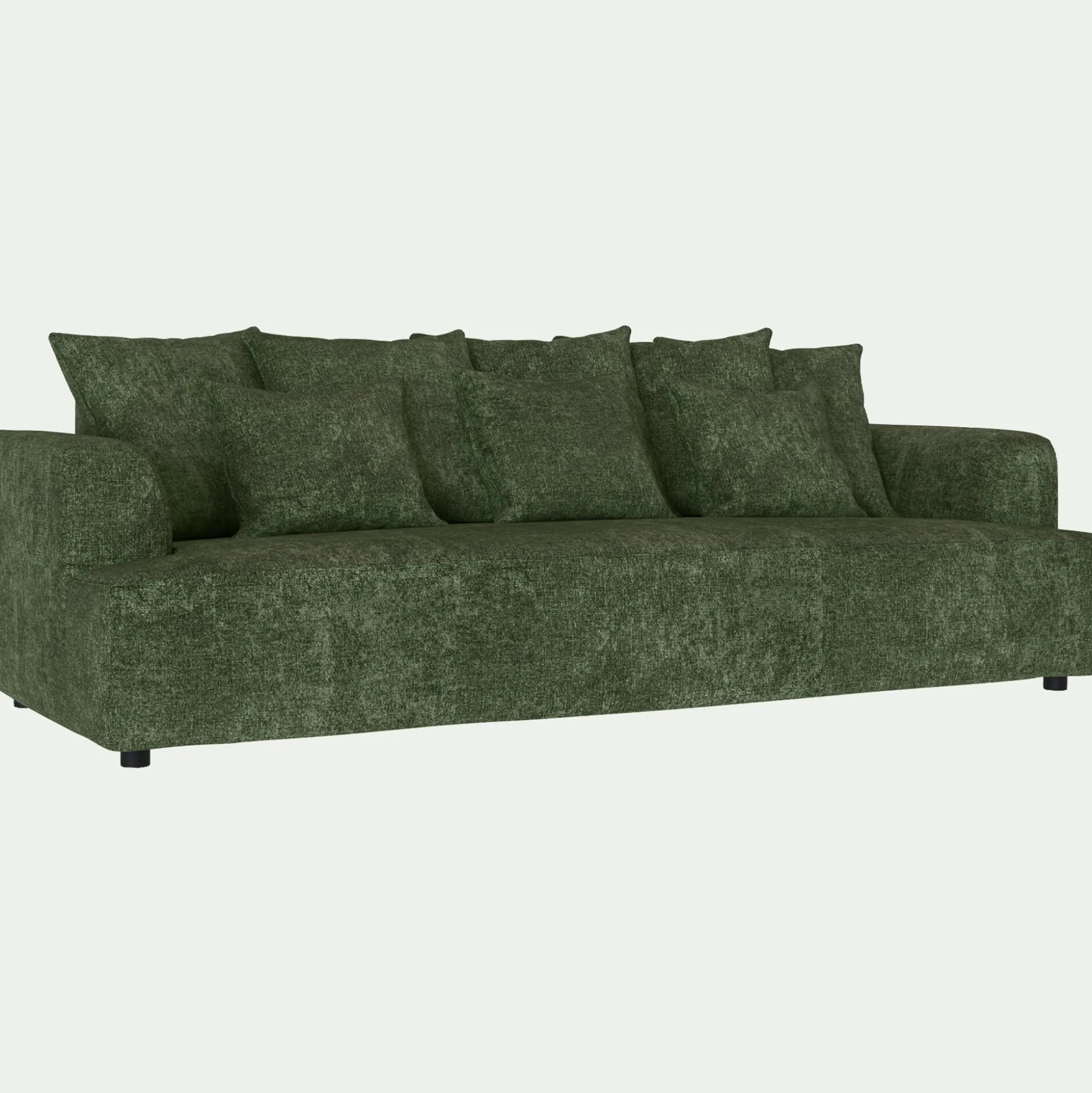 Canapé fixe 5 places en tissu - vert cèdre