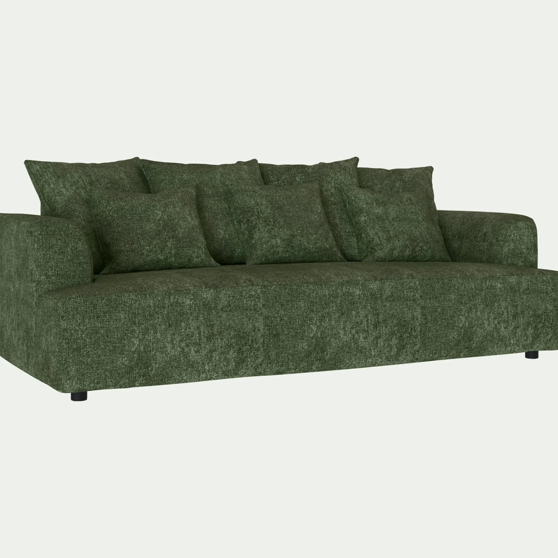 Canapé fixe 4 places en tissu - vert cèdre