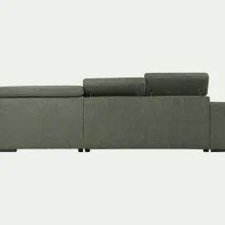 Canapé grand angle droit convertible en tissu Castelo - vert cèdre
