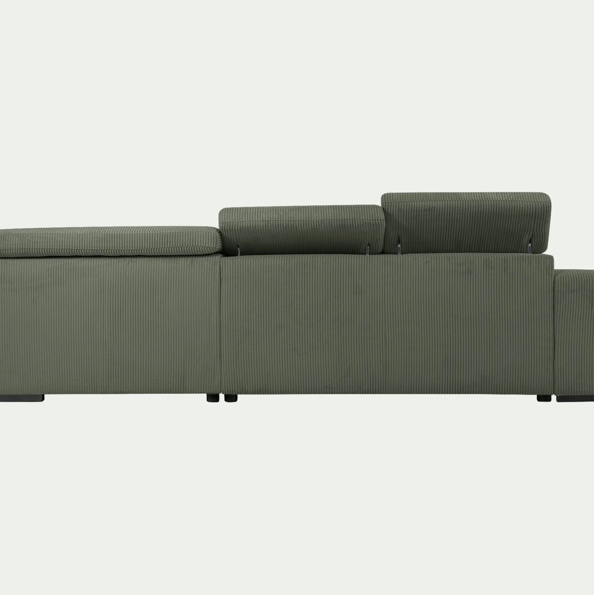 Canapé grand angle droit convertible en tissu Castelo - vert cèdre